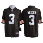 Nike Cleveland Browns #3 Brandon Weeden Brown Game Jersey