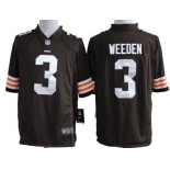 Nike Cleveland Browns #3 Brandon Weeden Brown Game Jersey
