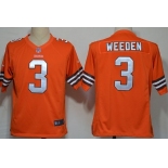 Nike Cleveland Browns #3 Brandon Weeden Orange Game Jersey
