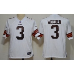 Nike Cleveland Browns #3 Brandon Weeden White Game Jersey