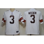 Nike Cleveland Browns #3 Brandon Weeden White Game Jersey