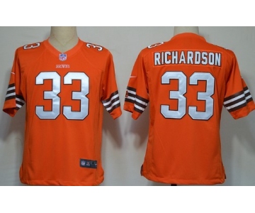 Nike Cleveland Browns #33 Trent Richardson Orange Game Jersey
