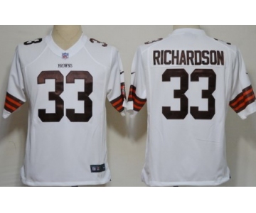 Nike Cleveland Browns #33 Trent Richardson White Game Jersey