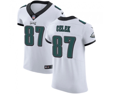 Men's Nike Philadelphia Eagles #87 Brent Celek White Stitched NFL Vapor Untouchable Elite Jersey