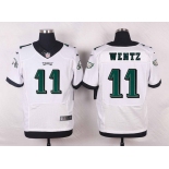 Men's Philadelphia Eagles #11 Carson Wentz White Road NFL Nike Elite Jersey