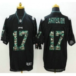 Men's Philadelphia Eagles #17 Nelson Agholor Black With Camo Fashion NFL Nike Elite Jersey