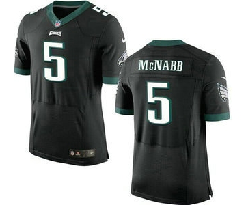 Men's Philadelphia Eagles #5 Donovan McNabb Black Retired Player NFL Nike Elite Jersey