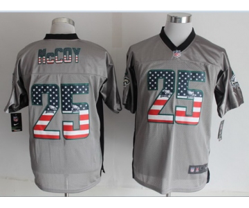 Nike Philadelphia Eagles #25 LeSean McCoy 2014 USA Flag Fashion Gray Elite Jersey