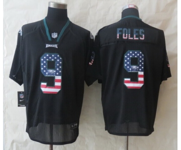 Nike Philadelphia Eagles #9 Nick Foles 2014 USA Flag Fashion Black Elite Jersey