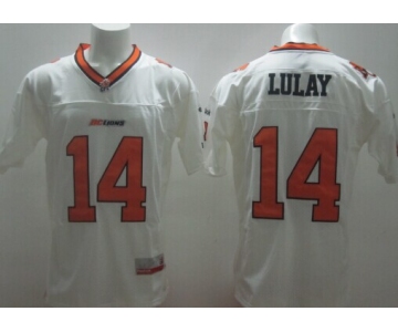 CFL BC Lions #14 Travis Lulay White Jersey