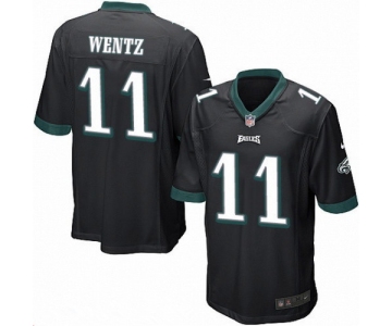 Men's Philadelphia Eagles #11 Carson Wentz Black Alternate Stitched NFL Nike Game Jersey