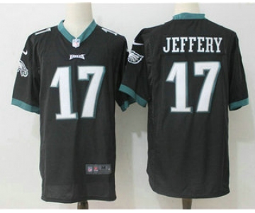 Men's Philadelphia Eagles #17 Alshon Jeffery Black Alternate Stitched NFL Nike Game Jersey