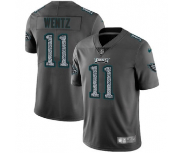Nike Philadelphia Eagles #11 Carson Wentz Gray Static Men's NFL Vapor Untouchable Game Jersey