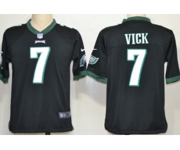 Nike Philadelphia Eagles #7 Michael Vick Black Game Jersey