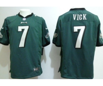 Nike Philadelphia Eagles #7 Michael Vick Dark Green Game Jersey