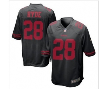 New San Francisco 49ers #28 Carlos Hyde Black Alternate Game Jersey