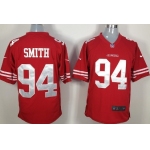 Nike San Francisco 49ers #94 Justin Smith Red Game Jersey
