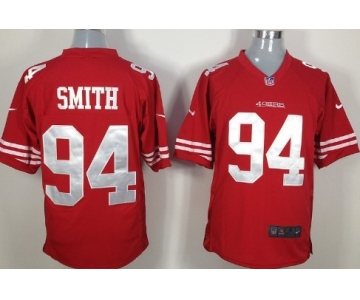 Nike San Francisco 49ers #94 Justin Smith Red Game Jersey