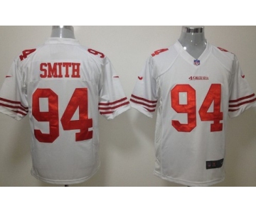 Nike San Francisco 49ers #94 Justin Smith White Game Jersey