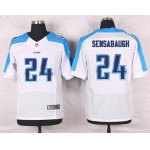 Men's Tennessee Titans #24 Coty Sensabaugh White Road NFL Nike Elite Jersey