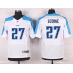 Men's Tennessee Titans #27 Eddie George White Retired Player NFL Nike Elite Jersey