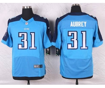 Men's Tennessee Titans #31 Josh Aubrey Light Blue Team Color NFL Nike Elite Jersey