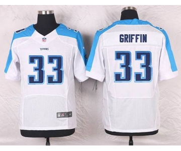 Men's Tennessee Titans #33 Michael Griffin White Road NFL Nike Elite Jersey