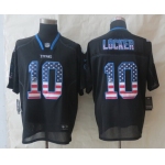 Nike Tennessee Titans #10 Jake Locker 2014 USA Flag Fashion Black Elite Jersey