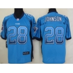 Nike Tennessee Titans #28 Chris Johnson Drift Fashion Blue Elite Jersey