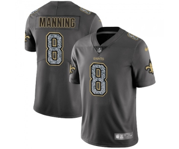 Nike New Orleans Saints #8 Archie Manning Gray Static Men's NFL Vapor Untouchable Game Jersey
