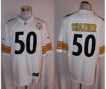 Men's Pittsburgh Steelers #50 Ryan Shazier White Road Stitched NFL Nike Game Jersey