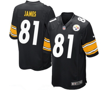 Men's Pittsburgh Steelers #81 Jesse James Black Team Color Stitched NFL Nike Game Jersey
