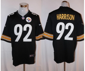 Men's Pittsburgh Steelers #92 James Harrison Black Team Color Stitched NFL Nike Game Jersey