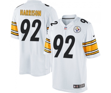 Men's Pittsburgh Steelers #92 James Harrison White Road Stitched NFL Nike Game Jersey
