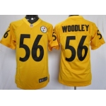 Nike Pittsburgh Steelers #56 Lamarr Woodley Yellow Game Jersey