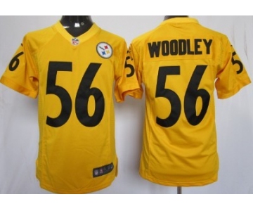 Nike Pittsburgh Steelers #56 Lamarr Woodley Yellow Game Jersey