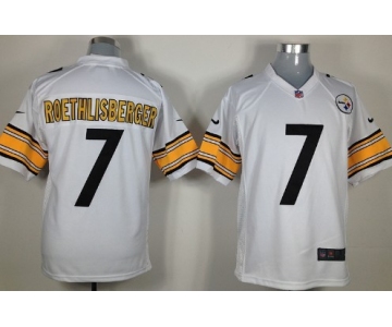 Nike Pittsburgh Steelers #7 Ben Roethlisberger White Game Jersey