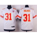 Men's Kansas City Chiefs #31 Priest Holmes White Retired Player NFL Nike Elite Jersey