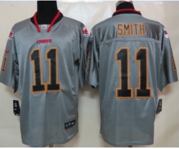 Nike Kansas City Chiefs #11 Alex Smith Lights Out Gray Elite Jersey