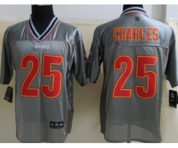 Nike Kansas City Chiefs #25 Jamaal Charles 2013 Gray Vapor Elite Jersey