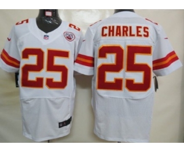 Nike Kansas City Chiefs #25 Jamaal Charles White Elite Jersey