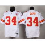 Nike Kansas City Chiefs #34 Knile Davis White Elite Jersey