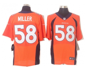 Size 60 4XL 2013 New Collar Von Miller Denver Broncos #58 Orange Nike Elite Jersey