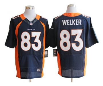 Size 60 4XL-Welker Denver Broncos #83 Blue Stitched Nike Elite NFL Jerseys