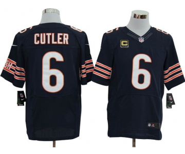 Size 60 4XL-Jay Cutler Chicago Bears #6 C Patch Blue Stitched Nike Elite NFL Jerseys