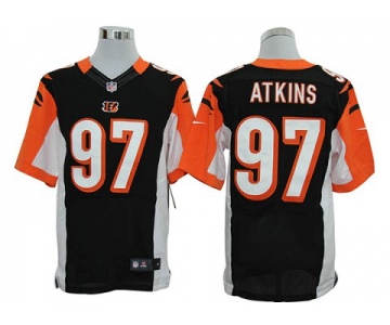 Size 60 4XL-Geno Atkins Cincinnati Bengals #97 Black Stitched Nike Elite NFL Jerseys