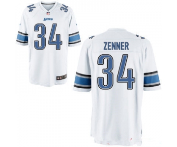 Men's Detroit Lions #34 Zach Zenner White Road Stitched NFL Nike Game Jersey