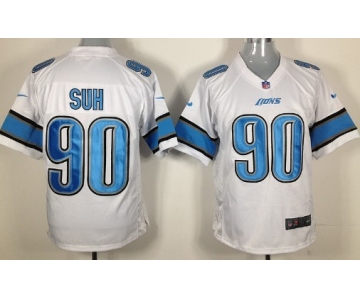 Nike Detroit Lions #90 Ndamukong Suh White Game Jersey