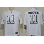 Nike Oakland Raiders #11 Sebastian Janikowski White With Silvery Game Jersey