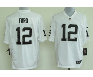 Nike Oakland Raiders #12 Jacoby Ford White Game Jersey